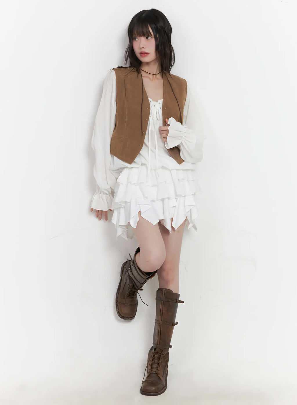 Flared Ruffle Mini Skirt CU520