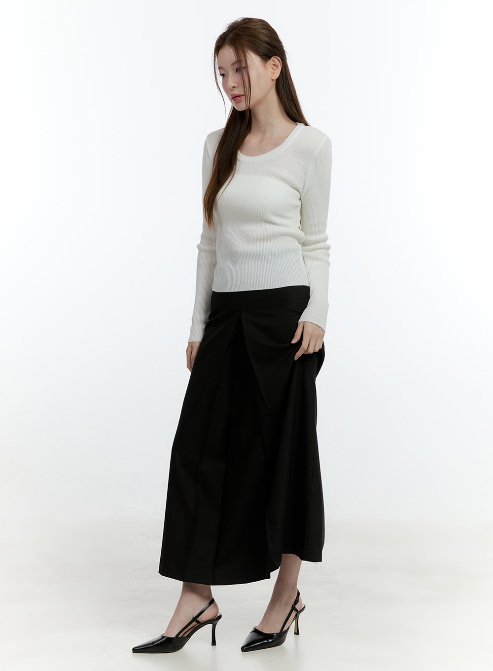 Elegant Pintuck Maxi Skirt CF504